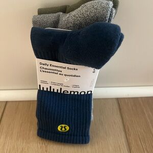 lululemon Unisex Daily Essential Socks - Blue, Gray, Green